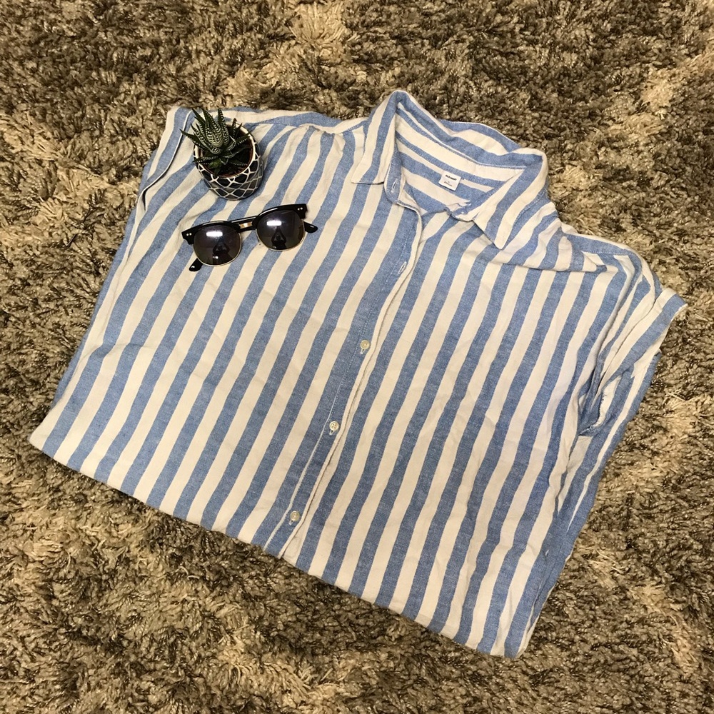 Old Navy Blue and White Striped Dress